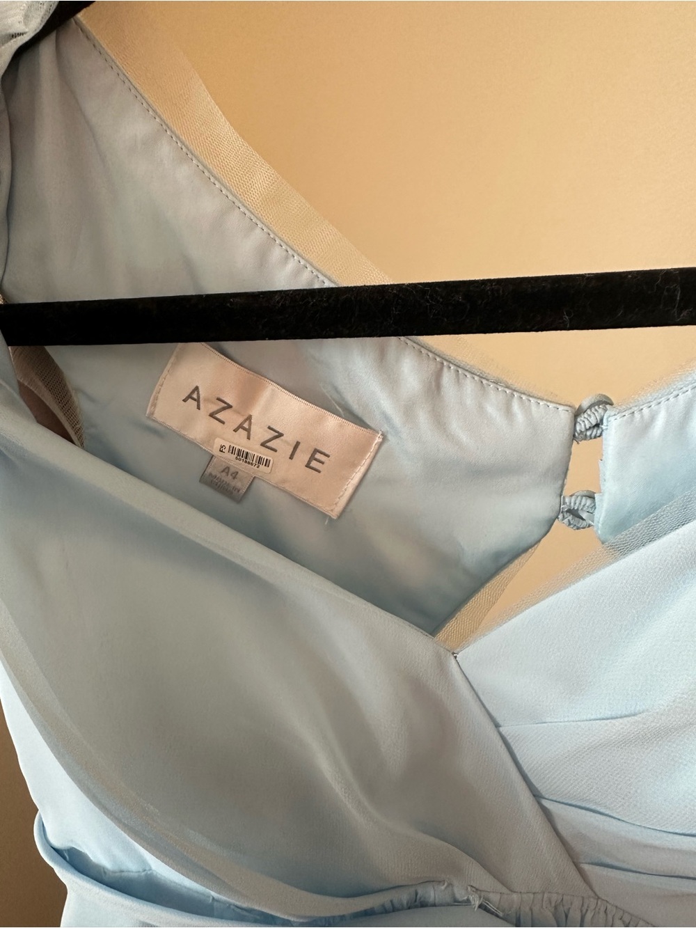 Azazie Sky Blue (Size A4, Small) Cap Sleeve V-Neck Long Maxi Bridesmaid Dress - Picture 3 of 5